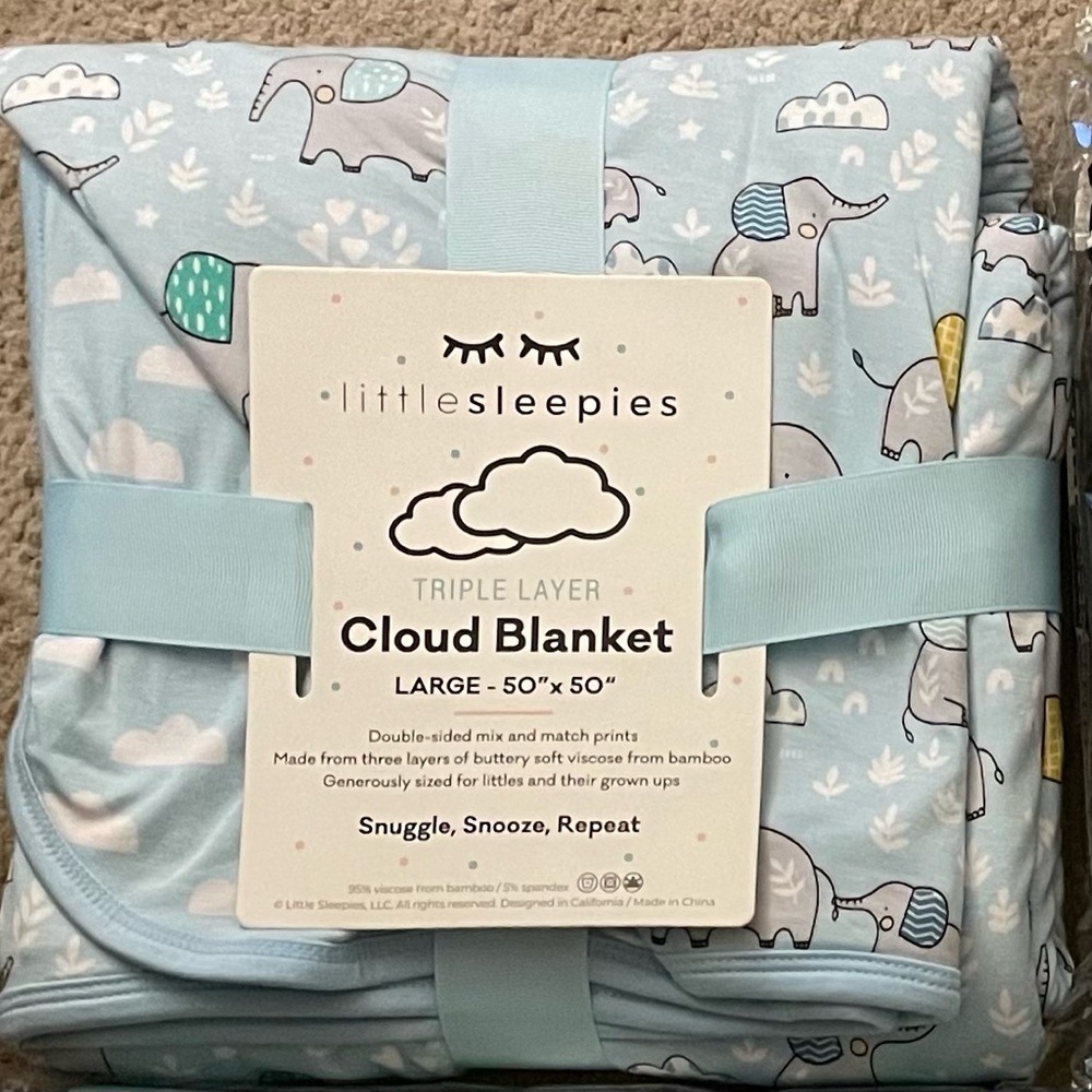 Little Sleepies Blue Elephant Cloud